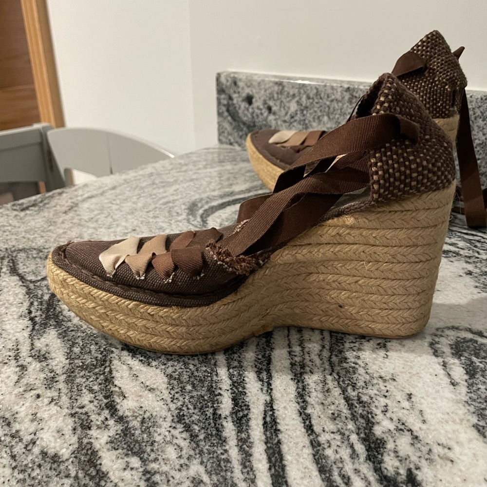 Missing brand made in Spain espadrille wedge with ombré ribbon front size 36 - Picture 4 of 7
